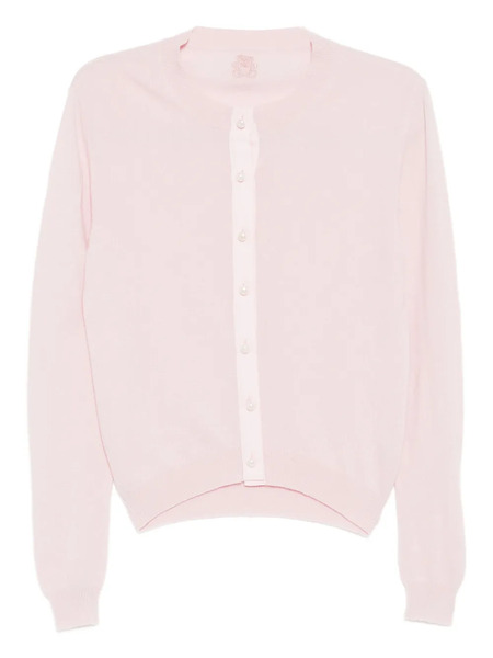  Teddy Cashmere Logo-embroidered Cardigan - Pink 