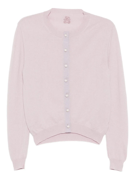  Teddy Cashmere Logo-embroidered Cardigan - Pink 