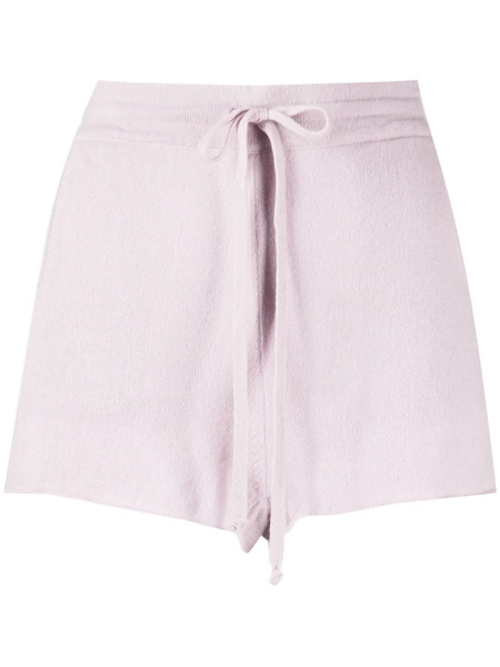  Teddy Cashmere Portofino Drawstring Cashmere Shorts - Purple 