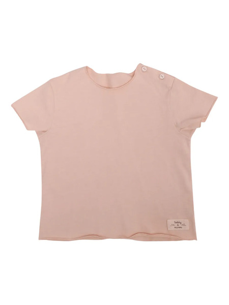  Teddy & Minou Button-shoulder Cotton T-shirt - Pink 
