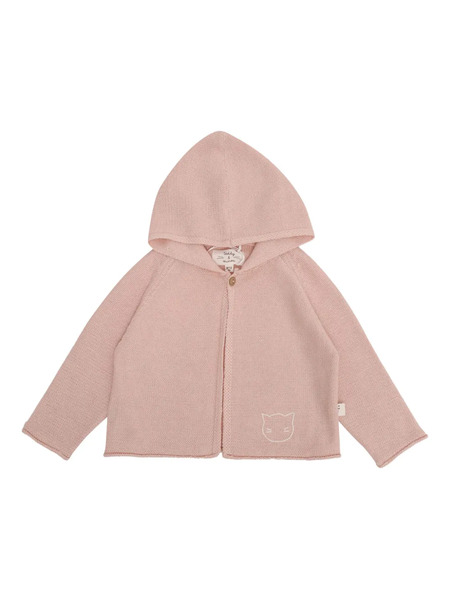  Teddy & Minou Cat-embroidered Hooded Jacket - Pink 