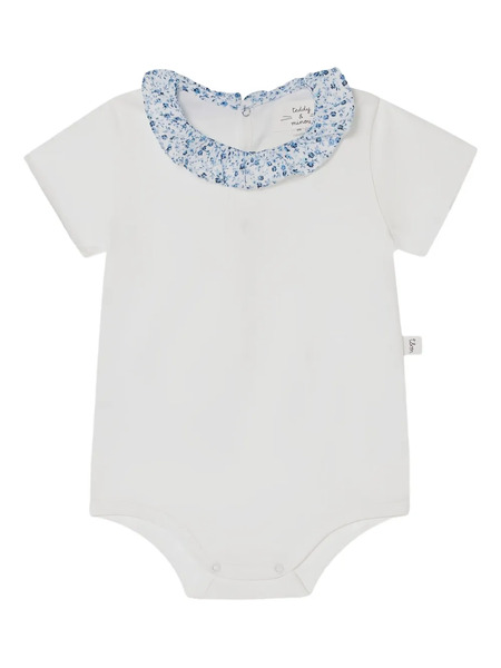  Teddy & Minou Floral-trimmed Bodysuit - White 