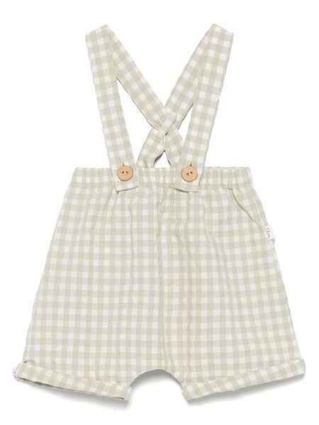  Teddy & Minou Plaid Shorts Set - White 