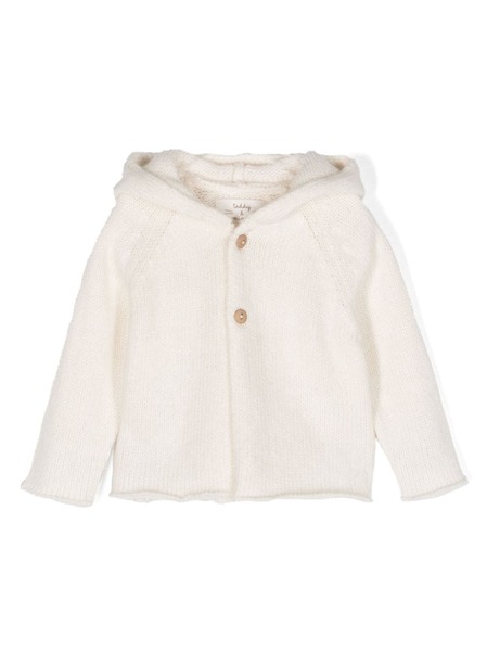 Teddy & Minou Raw-cut Hooded Jumper - White 