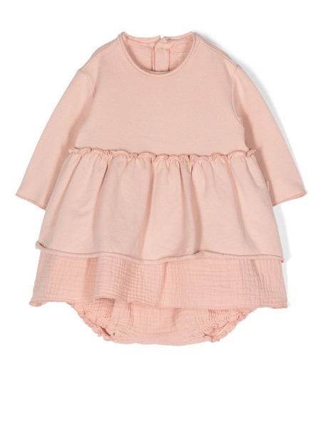  Teddy & Minou Round-neck Ruffle Dress - Pink 