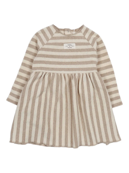  Teddy & Minou Stripe Long-sleeve Dress - Neutrals 