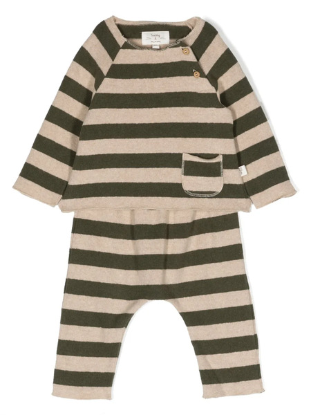  Teddy & Minou Striped Cotton-blend Tracksuit - Neutrals 