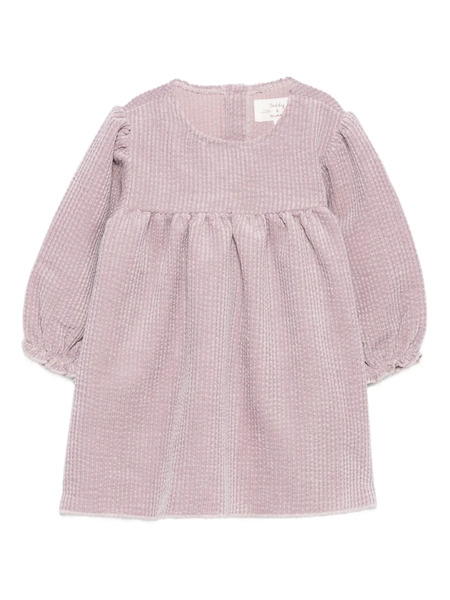  Teddy & Minou Waffle-textured Smocked Dress - Purple 