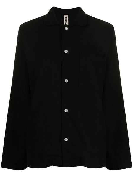  Tekla Poplin Pajama Shirt - Black 