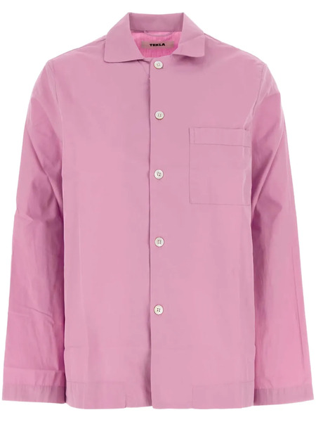  Tekla Poplin Pyjama Top - Pink 