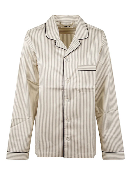  Tekla Striped Pyjamas Shirt - Brown 