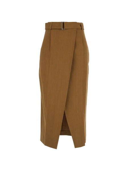  Tela Belted Midi Skirt - Brown 