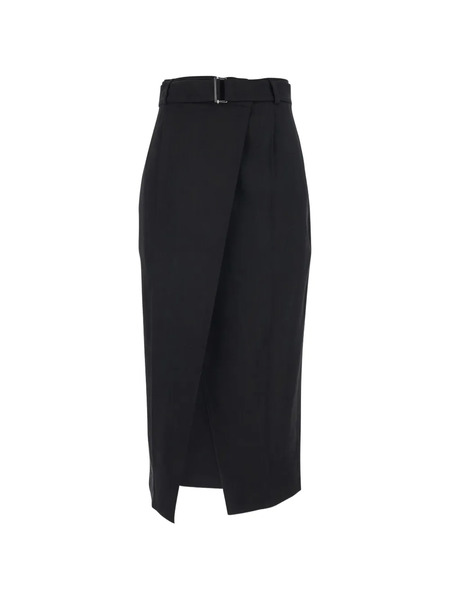  Tela Belted Wrap Midi Skirt - Black 
