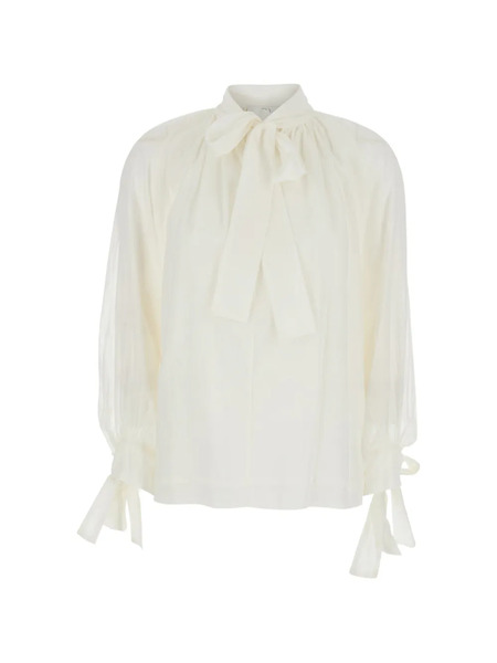  Tela Bow-detail Cotton Blouse - Neutrals 