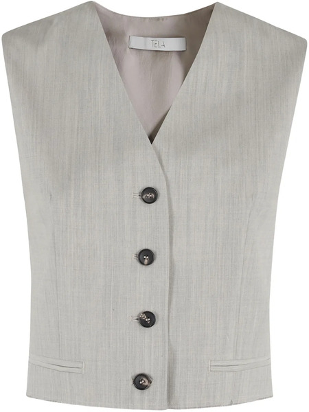  Tela Button-down Waistcoat - Grey 