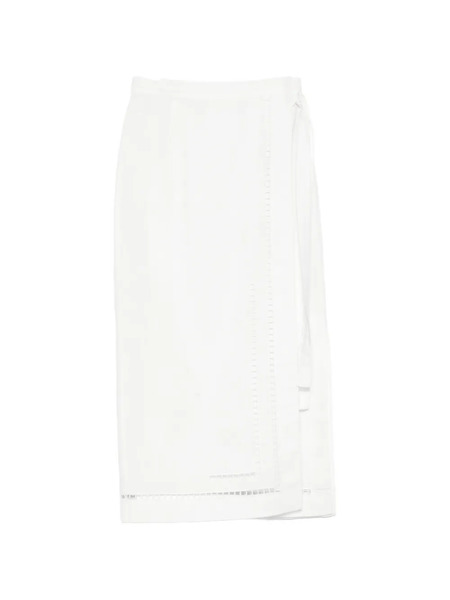  Tela Embroidered Midi Skirt - White 