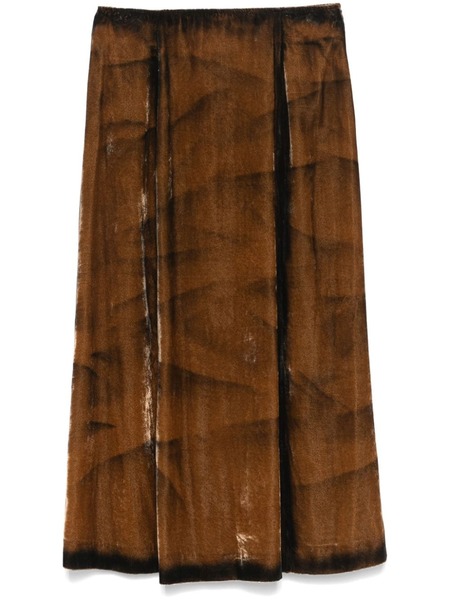  Tela Flame Midi Skirt - Brown 