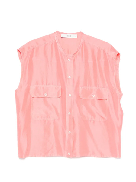 Tela Flap-pocket Button-up Shirt - Pink 