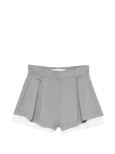  Tela Pleated Layered Shorts - Grey 