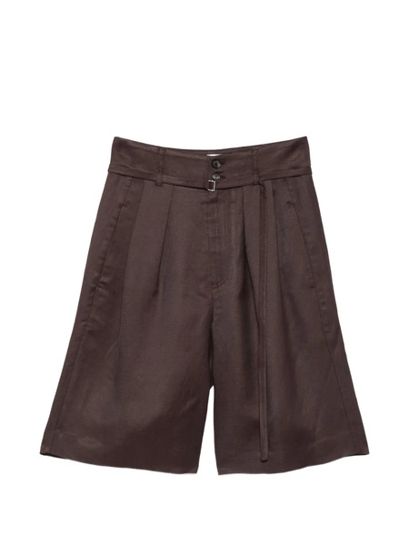  Tela Pleated Tailored Shorts - Brown 