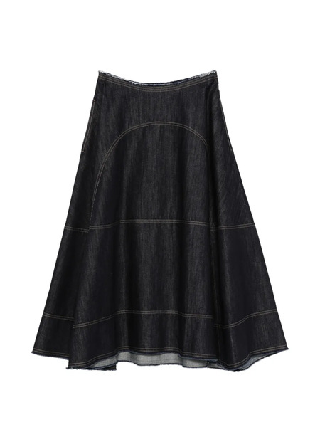  Tela Raw-edge Panelled Midi Skirt - Blue 