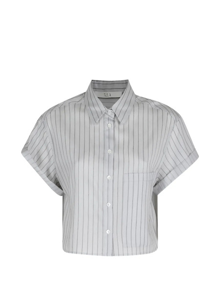  Tela Rocky Stripe Short-sleeve Top - Grey 