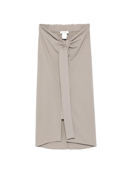  Tela Rolling/jrs Knot Slit Midi Skirt - Grey 