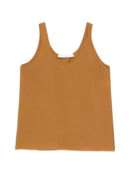  Tela Scoop-neck Top - Brown 