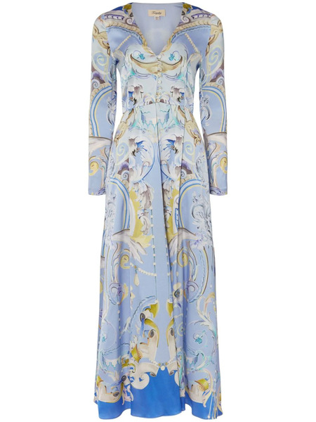  Temperley London Carline-print Coat - Blue 