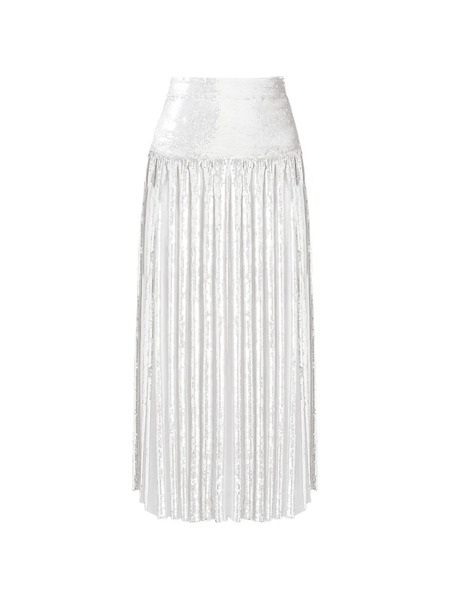  Temperley London Filigree Pleated Midi Skirt - Silver 