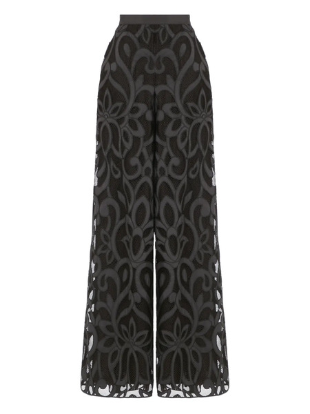  Temperley London Floral-lace Trousers - Black 