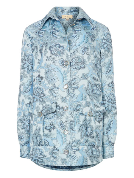  Temperley London Francis Floral-pattern Shirt Jacket - Blue 