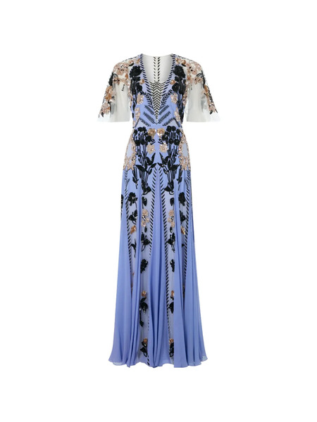  Temperley London Gilded Embellished Gown - Blue 
