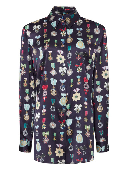  Temperley London Gloriette Silk Blouse - Blue 