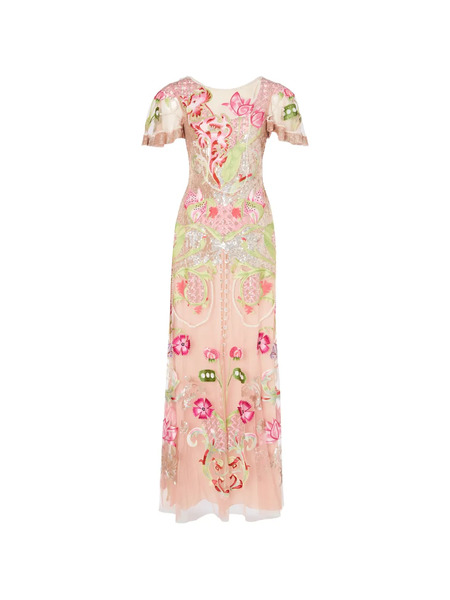  Temperley London Ostuni Floral-embroidered Sequin Gown - Neutrals 