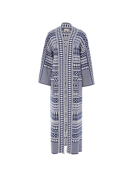  Temperley London Patterned Knit Coat - Blue 