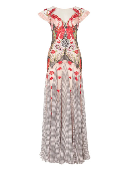  Temperley London Remi Embroidered Ruffle-trimmed Maxi Dress - Blush 