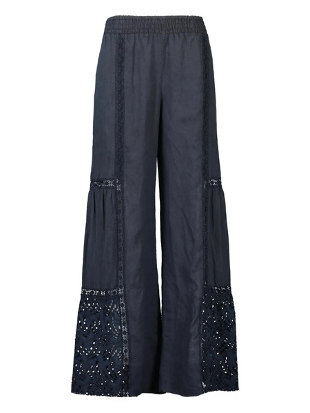  Temptation Positano Carvaro Sequin-embellished Wide-leg Trousers - Blue 