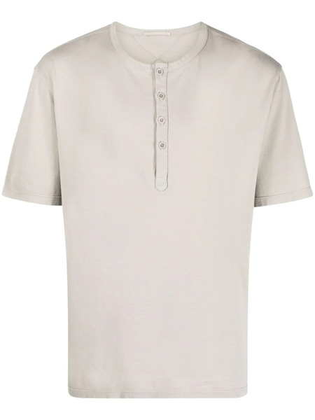 Ten C Cotton Henley T-shirt - Neutrals 