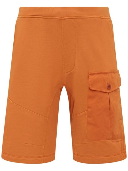  Ten C Garment-dyed Fleece Shorts - Orange 