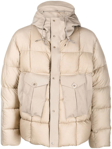  Ten C Hooded Padded Jacket - Neutrals 