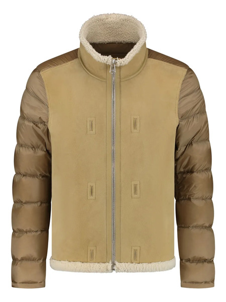  Ten C Padded Panelled Jacket - Brown 
