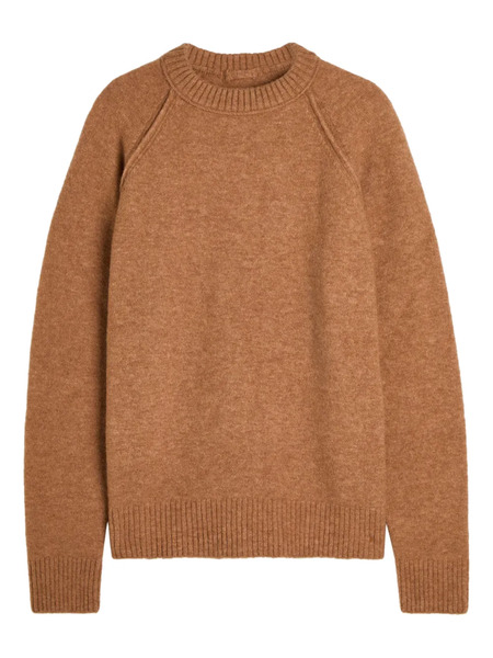  Ten C Raglan-sleeve Crew-neck Sweater - Brown 