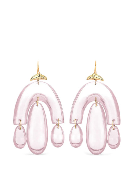 Ten Thousand Things 18kt Gold Chandelier Rose Quartz Earrings 
