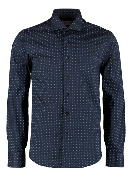  The (alphabet) Printed Long-sleeved Shirt - Blue 