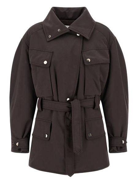  The Andamane Belted-waistband Multi-pocket Jacket - Brown 