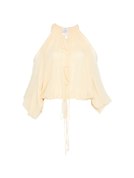  The Andamane Cold-shoulder Drawstring Top - Neutrals 