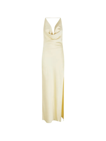 The Andamane Cowl-neck Slit Maxi Dress - Neutrals 