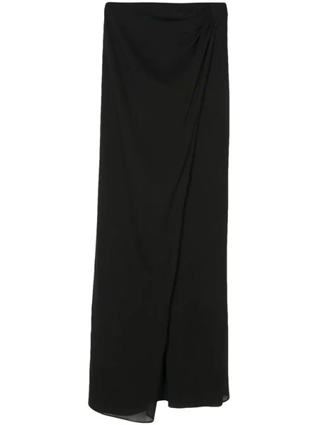  The Andamane Draped-detail High-waisted Skirt - Black 