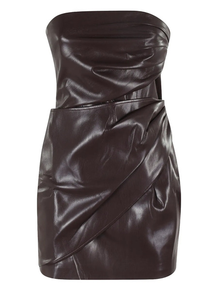  The Andamane Draped Mini Dress - Brown 